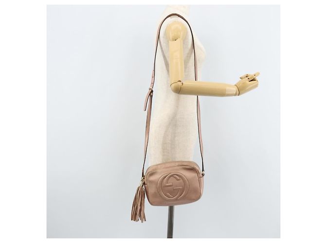 Borsa a Spalla in Pelle Rosa Oro GUCCI 308364 Auth 172086A D'oro - vista 21
