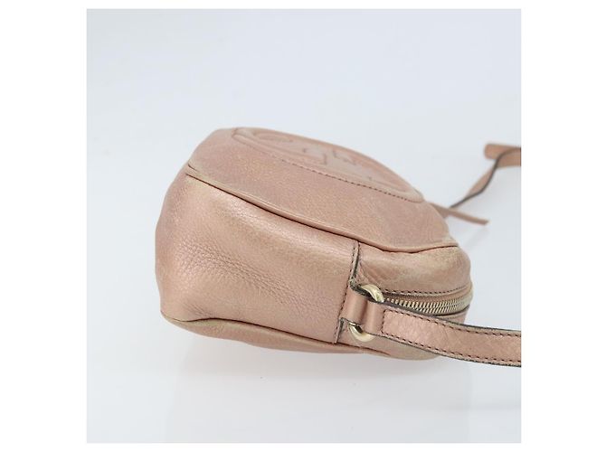 Borsa a Spalla in Pelle Rosa Oro GUCCI 308364 Auth 172086A D'oro - vista 3