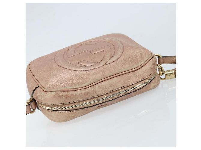 Borsa a Spalla in Pelle Rosa Oro GUCCI 308364 Auth 172086A D'oro - vista 6