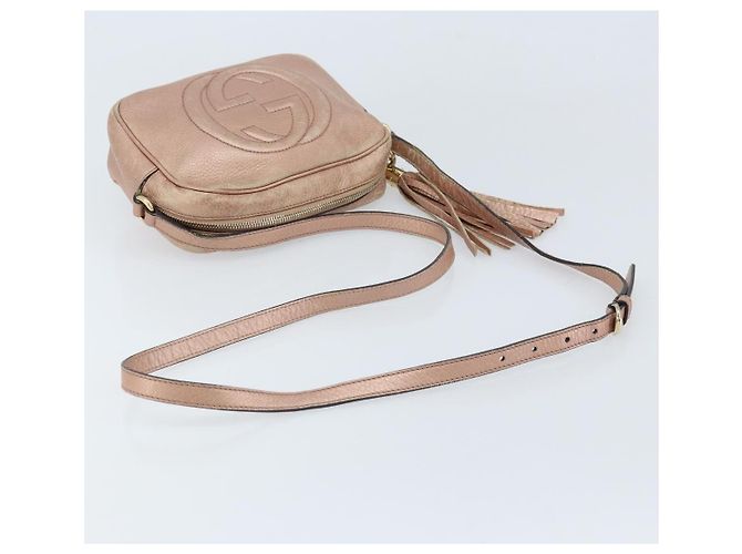 Borsa a Spalla in Pelle Rosa Oro GUCCI 308364 Auth 172086A D'oro - vista 7