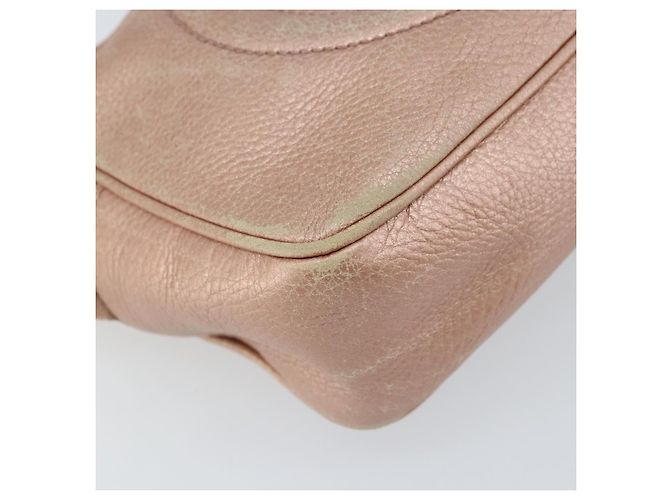 Borsa a Spalla in Pelle Rosa Oro GUCCI 308364 Auth 172086A D'oro - vista 9