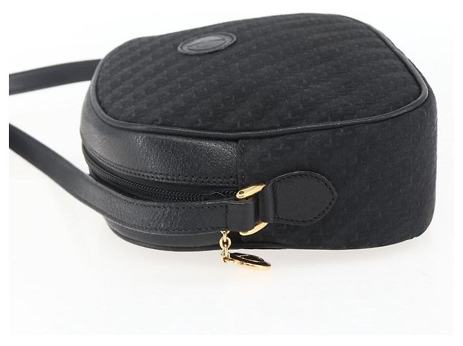 Borsa a Spalla GUCCI in Tela e Pelle Nera Dorata 007 115 0175 Auth 173582 Nero D'oro - vista 3
