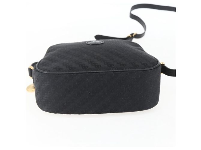 Borsa a Spalla GUCCI in Tela e Pelle Nera Dorata 007 115 0175 Auth 173582 Nero D'oro - vista 5
