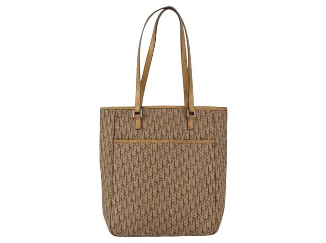 Christian Dior Trotter Canvas Tote Bag Beige Silber Auth fm5121 - Ansicht 13