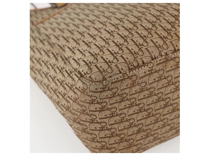 Christian Dior Trotter Canvas Tote Bag Beige Silber Auth fm5121 - Ansicht 14