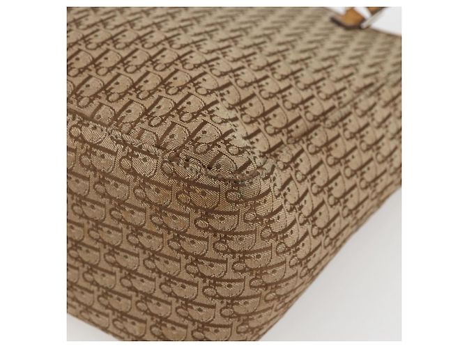 Christian Dior Trotter Canvas Tote Bag Beige Silber Auth fm5121 - Ansicht 15