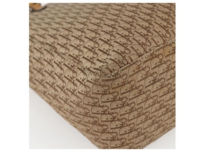 Christian Dior Trotter Canvas Tote Bag Beige Silber Auth fm5121 - Ansicht 16