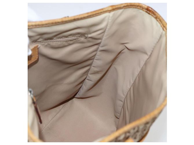 Christian Dior Trotter Canvas Tote Bag Beige Silber Auth fm5121 - Ansicht 18