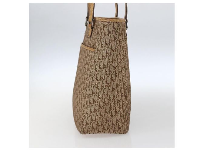 Christian Dior Trotter Canvas Tote Bag Beige Silber Auth fm5121 - Ansicht 4