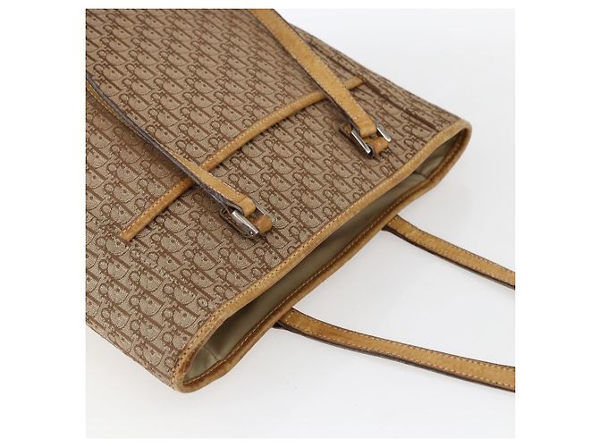 Christian Dior Trotter Canvas Tote Bag Beige Silber Auth fm5121 - Ansicht 6