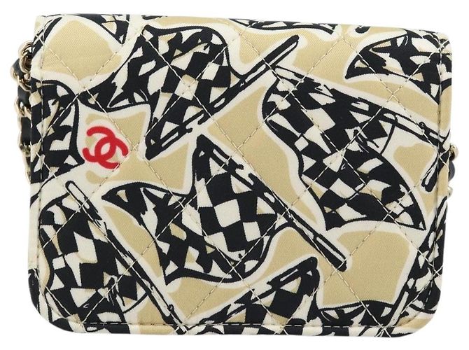 CHANEL Mini Matelassé 12 Borsa a Spalla Catena Satin Beige Oro CC Auth 172590SAM D'oro - vista 2