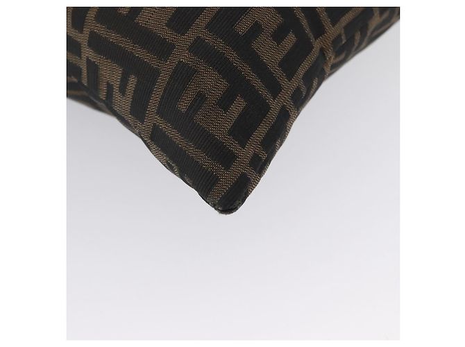 Borsa a Spalla in Tela Zucca FENDI Nera Marrone Auth 169579 Nero - vista 14
