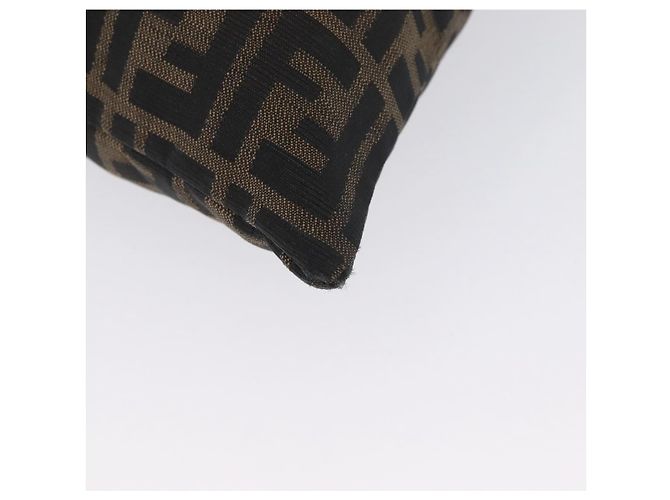 Borsa a Spalla in Tela Zucca FENDI Nera Marrone Auth 169579 Nero - vista 15