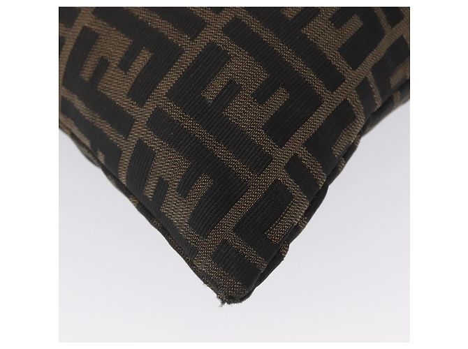 Borsa a Spalla in Tela Zucca FENDI Nera Marrone Auth 169579 Nero - vista 16