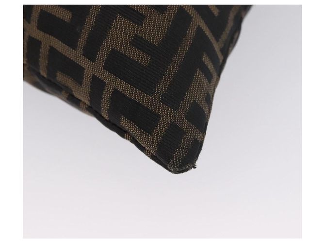 Borsa a Spalla in Tela Zucca FENDI Nera Marrone Auth 169579 Nero - vista 17