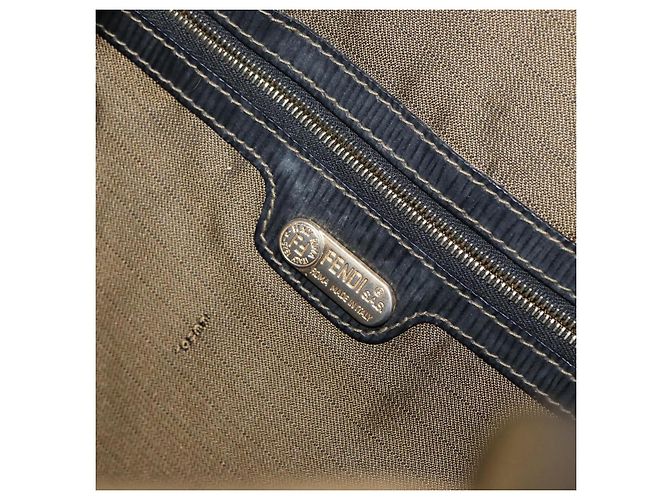 Borsa a Spalla in Tela Zucca FENDI Nera Marrone Auth 169579 Nero - vista 18