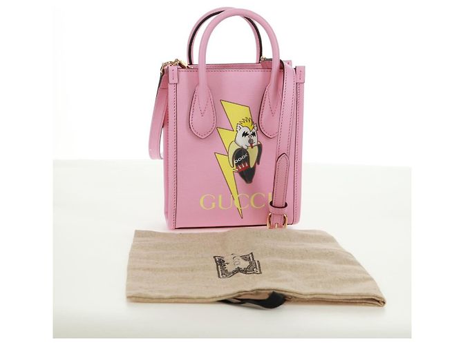 Bolso de mano GUCCI de cuero 2 en 1 rosa dorado 671623 Auth 168965M - vista 12