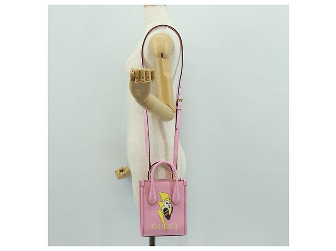 Bolso de mano GUCCI de cuero 2 en 1 rosa dorado 671623 Auth 168965M - vista 27