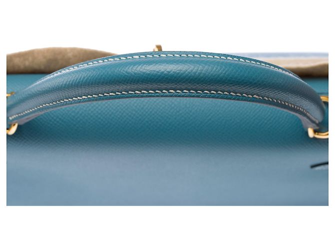 Hermès Borsa HERMES Kelly 32 in Pelle Blu - 103329 - vista 10