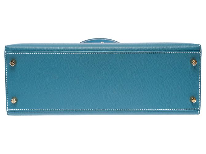 Hermès Borsa HERMES Kelly 32 in Pelle Blu - 103329 - vista 11