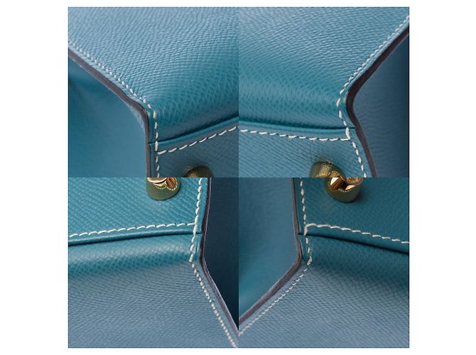 Hermès Borsa HERMES Kelly 32 in Pelle Blu - 103329 - vista 12