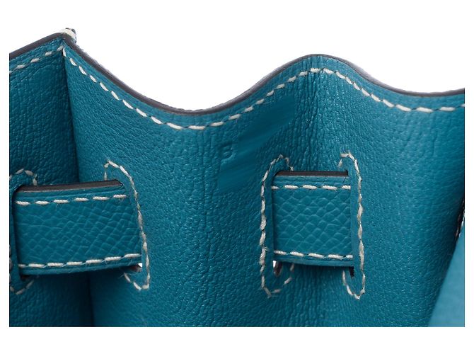 Hermès Borsa HERMES Kelly 32 in Pelle Blu - 103329 - vista 8
