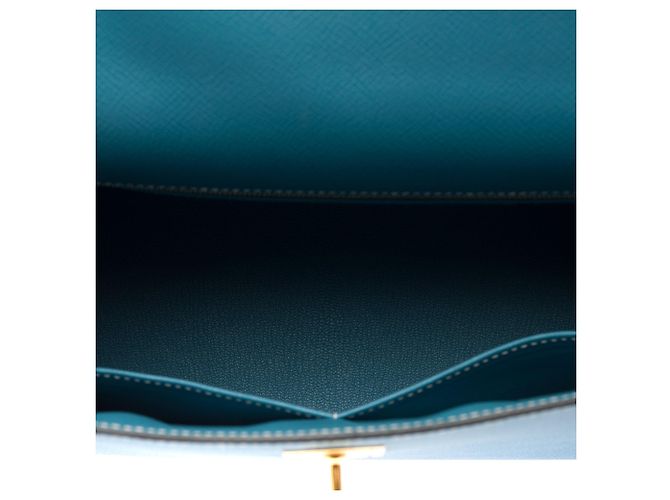 Hermès Borsa HERMES Kelly 32 in Pelle Blu - 103329 - vista 9