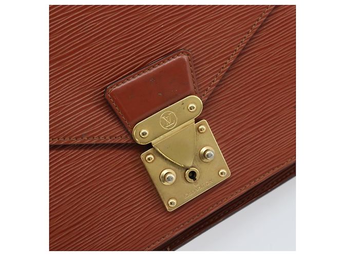 LOUIS VUITTON Borsa a Mano Epi Monceau 28 Marrone M52123 LV Auth ka2615 - vista 21