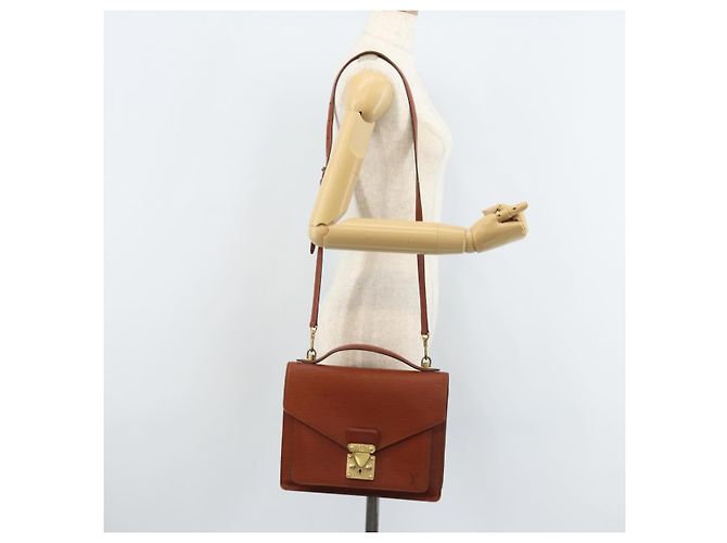 LOUIS VUITTON Borsa a Mano Epi Monceau 28 Marrone M52123 LV Auth ka2615 - vista 28