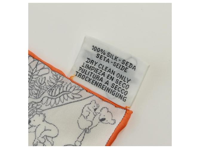 Hermès HERMES Carré 90 Schal "Animapolis" Seide Weiß Auth 172016SAM - Ansicht 11