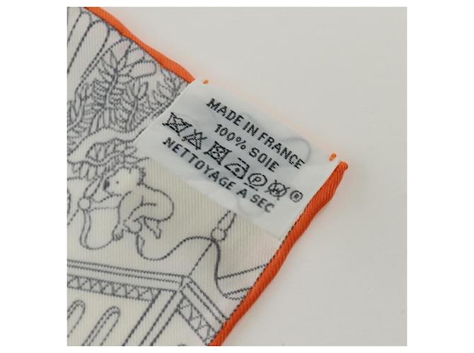 Hermès HERMES Carré 90 Schal "Animapolis" Seide Weiß Auth 172016SAM - Ansicht 18