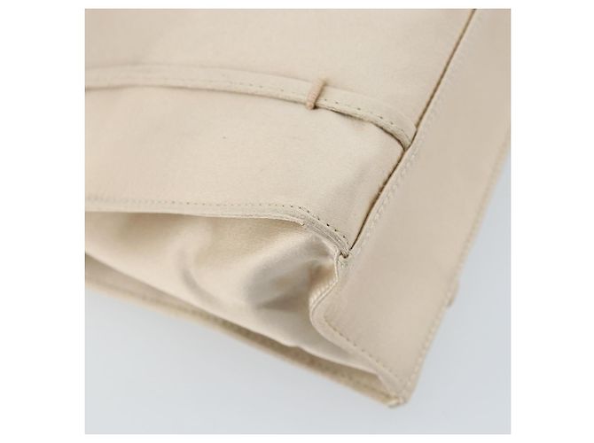 PRADA Borsa a Mano Satin Argento Metallico beige Auth 166888 - vista 17