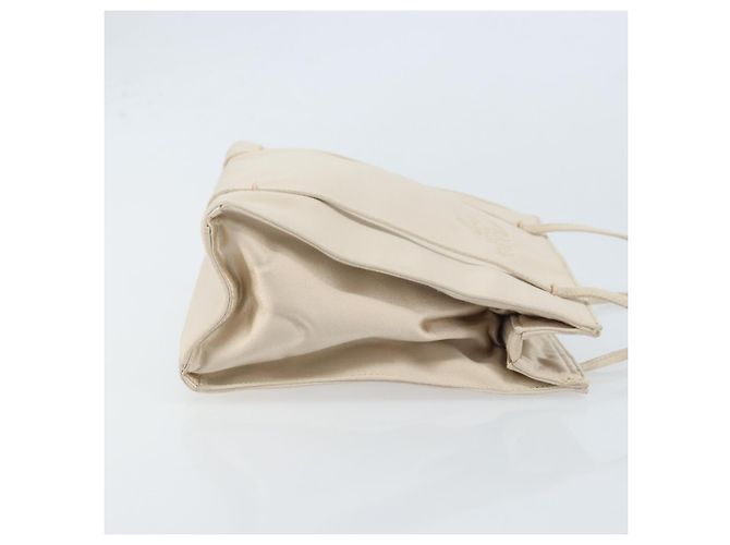 PRADA Borsa a Mano Satin Argento Metallico beige Auth 166888 - vista 3