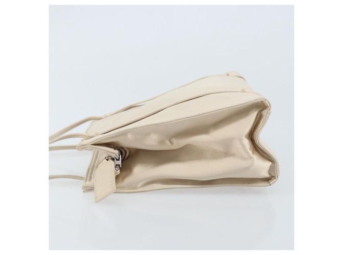 PRADA Borsa a Mano Satin Argento Metallico beige Auth 166888 - vista 4