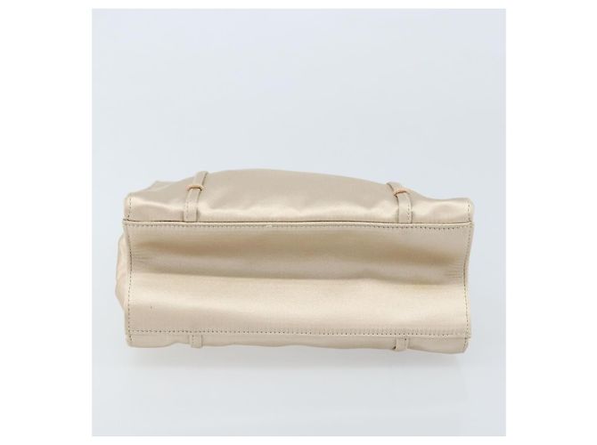 PRADA Borsa a Mano Satin Argento Metallico beige Auth 166888 - vista 5