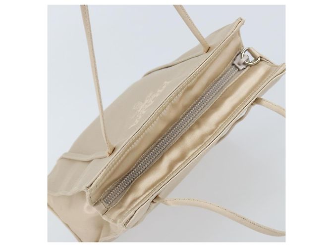PRADA Borsa a Mano Satin Argento Metallico beige Auth 166888 - vista 6