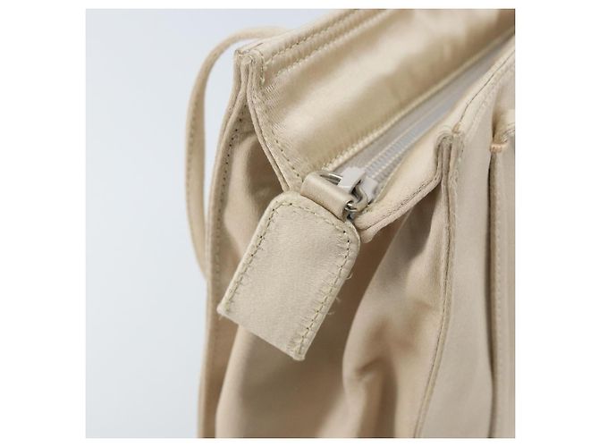 PRADA Borsa a Mano Satin Argento Metallico beige Auth 166888 - vista 9
