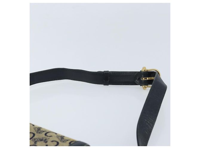 Céline CELINE C Sulky Schultertasche aus Segeltuch Navy Gold Auth 172177 Golden Marineblau - Ansicht 14