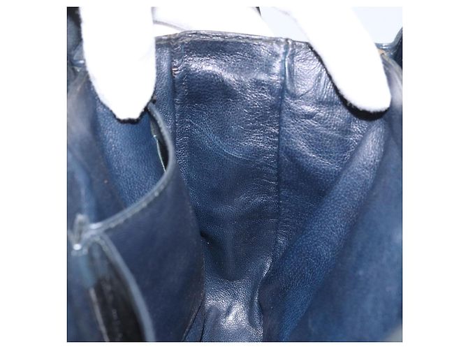 Céline CELINE C Sulky Schultertasche aus Segeltuch Navy Gold Auth 172177 Golden Marineblau - Ansicht 20