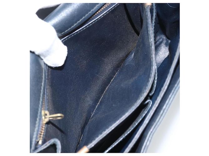 Céline CELINE C Sulky Schultertasche aus Segeltuch Navy Gold Auth 172177 Golden Marineblau - Ansicht 22