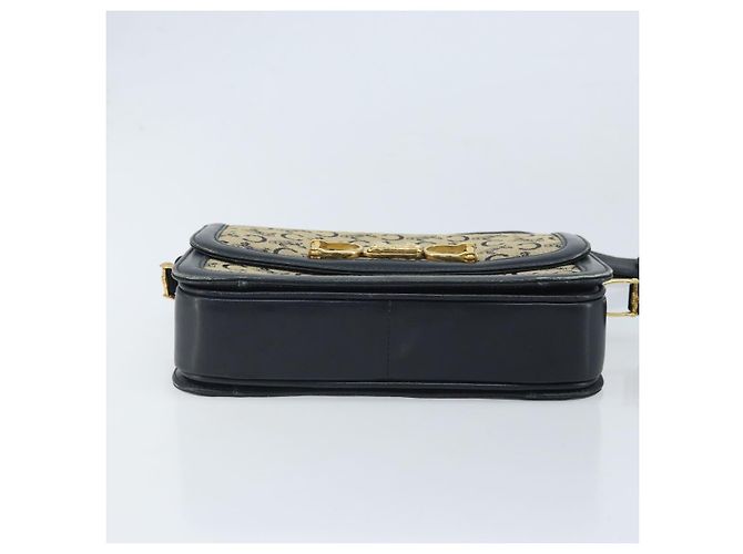 Céline CELINE C Sulky Schultertasche aus Segeltuch Navy Gold Auth 172177 Golden Marineblau - Ansicht 5