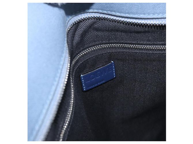 LOEWE Tote Bag aus Canvas hellblau silber Auth ep13411 - Ansicht 18