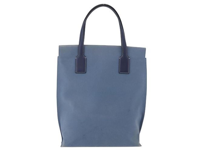 LOEWE Tote Bag aus Canvas hellblau silber Auth ep13411 - Ansicht 2