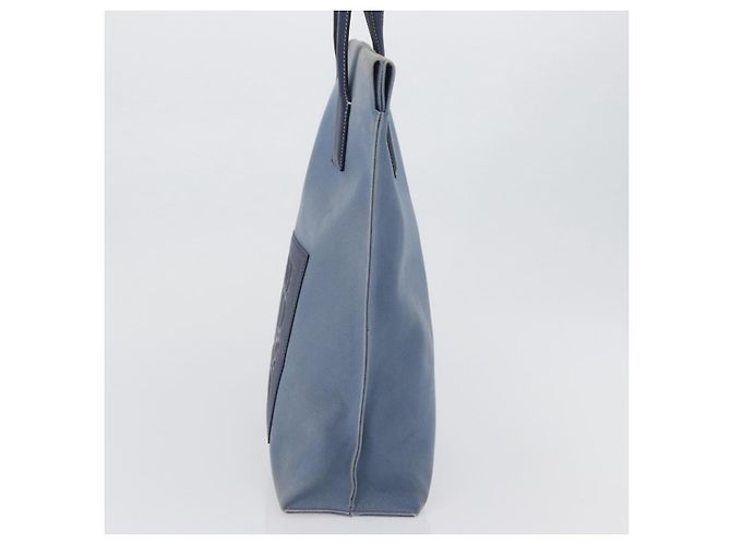 LOEWE Tote Bag aus Canvas hellblau silber Auth ep13411 - Ansicht 3