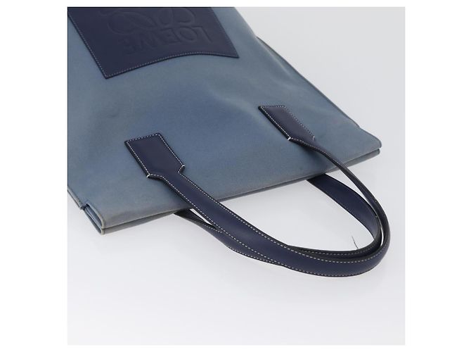 LOEWE Tote Bag aus Canvas hellblau silber Auth ep13411 - Ansicht 7