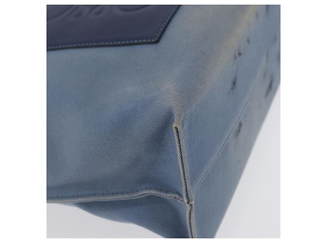 LOEWE Tote Bag aus Canvas hellblau silber Auth ep13411 - Ansicht 9