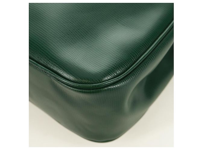 Céline Borsa a Spalla CELINE Circle in Pelle Verde Oro Auth 170954A D'oro - vista 14