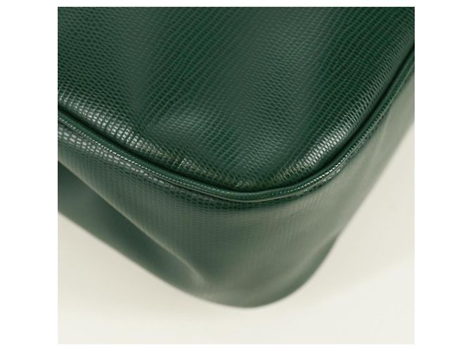 Céline Borsa a Spalla CELINE Circle in Pelle Verde Oro Auth 170954A D'oro - vista 15