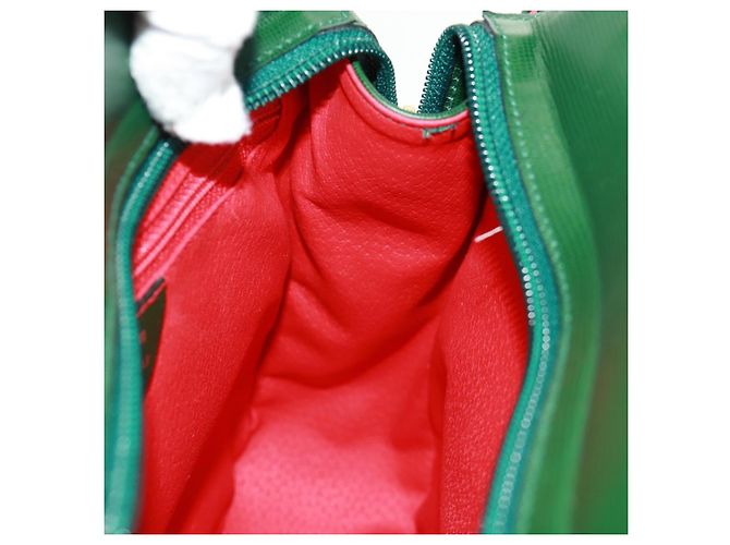 Céline Borsa a Spalla CELINE Circle in Pelle Verde Oro Auth 170954A D'oro - vista 21