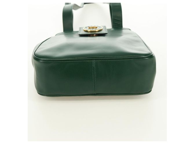 Céline Borsa a Spalla CELINE Circle in Pelle Verde Oro Auth 170954A D'oro - vista 5